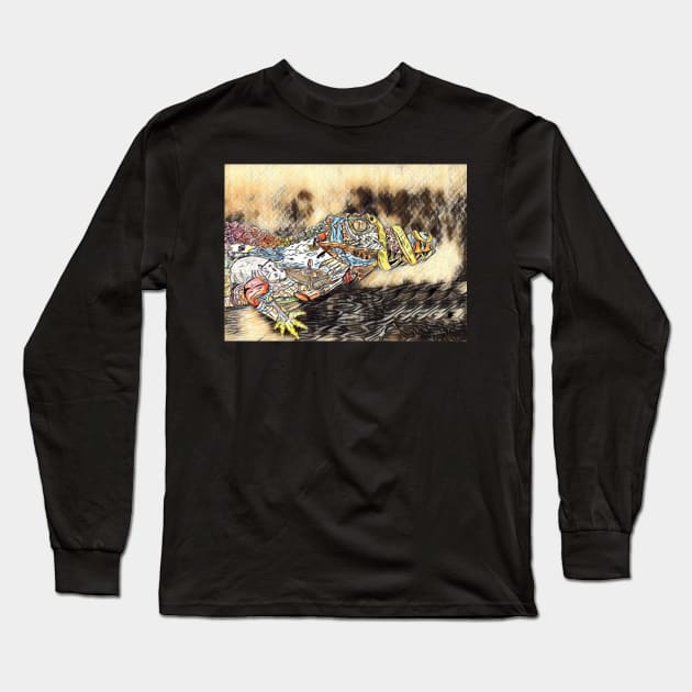 Crocodile 18 Long Sleeve T-Shirt by Mr. Leon Artwork